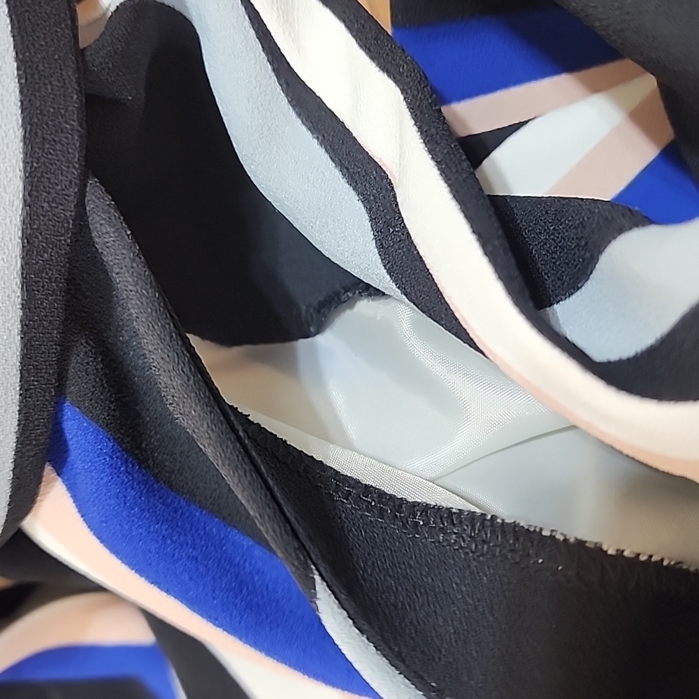 NWT Express  Striped Mini Skirt With Pockets And Paper Bag Waist Belted Size Med - Picture 8 of 8